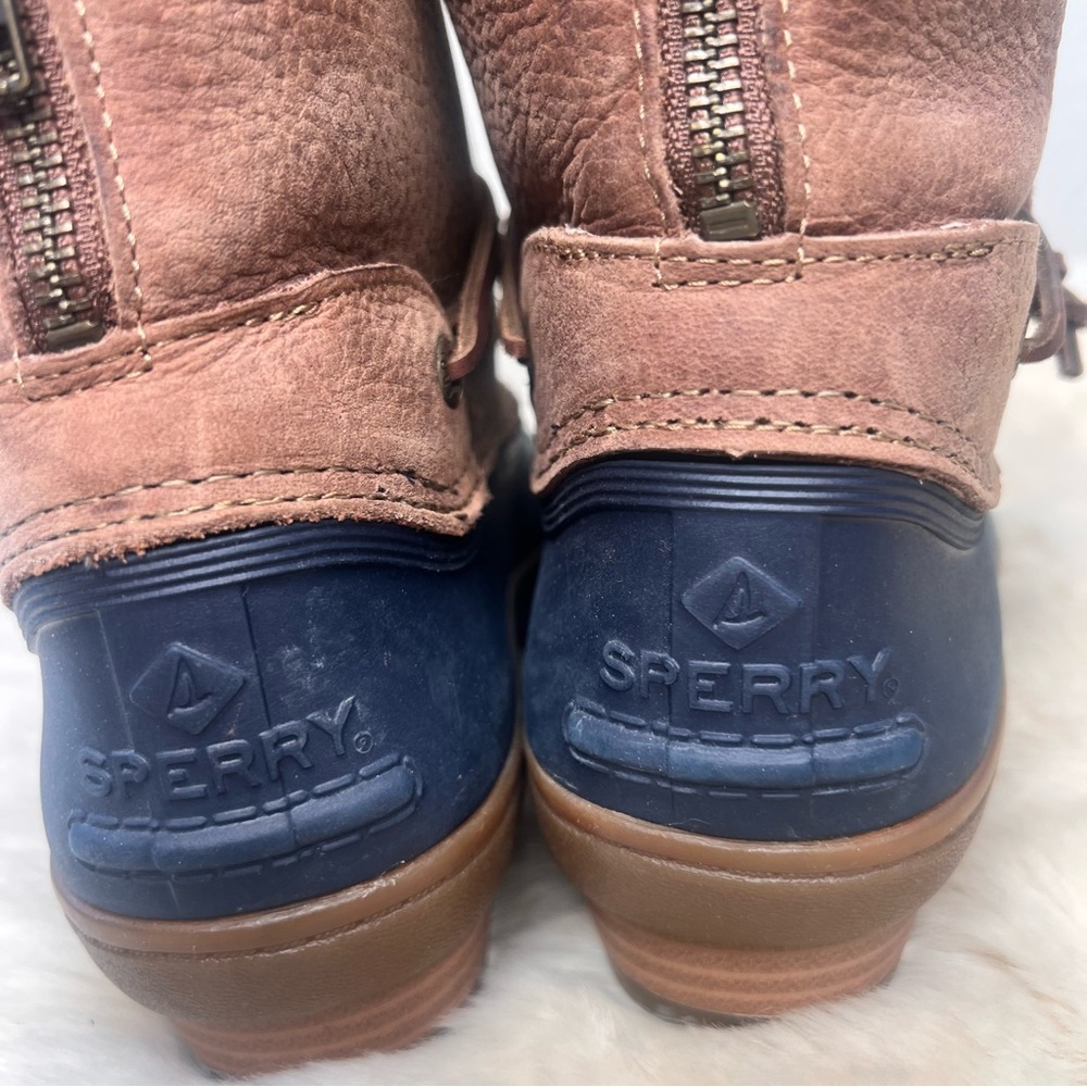 Sperry Duck blue rubber brown leather ankle boot - Picture 10 of 12